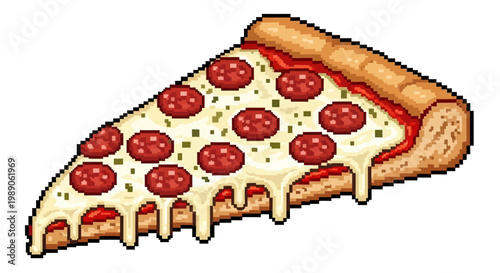 Delicious Slice of Pepperoni Pizza with Melted Cheese.