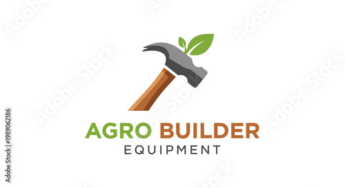 Hammer with wooden handle closeup.