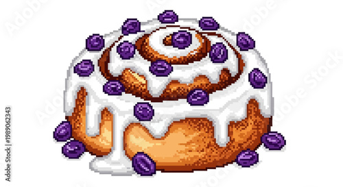 Delicious Blueberry Cinnamon Roll Pastry.