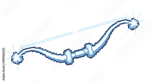 Elegant Silver Bow with Glowing String.