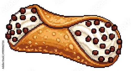 Delicious Italian Cannoli Pastry Filled with Cream and Chocolate Chips.