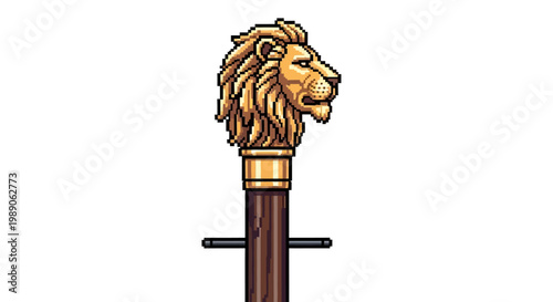 Elegant Lion Head Cane Handle Accessory.