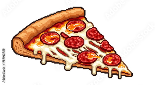 Delicious Pepperoni Pizza Slice with Melted Cheese.