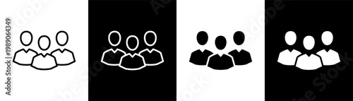 audience white icon set design