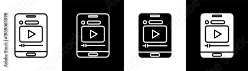 video white icon set design