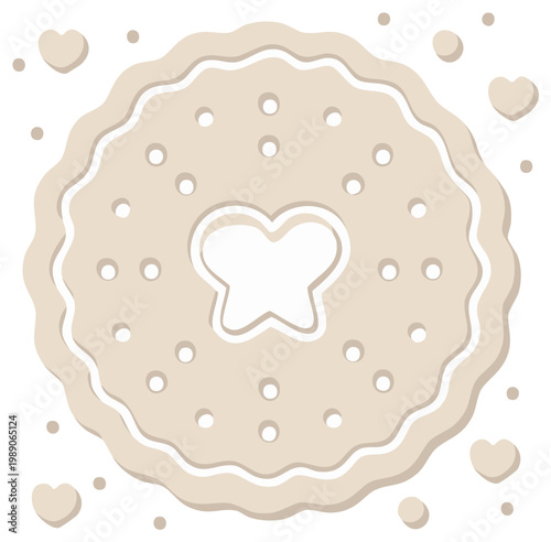 Butter Cookie with Butterfly Cutout and Heart Embellishments