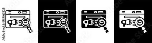 search white icon set design