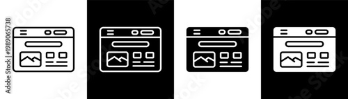 article white icon set design