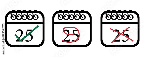 Koleksi ikon kalender dengan desain penandaan yang digambarkan tangan. Ikon kalender bervektorisasi datar dengan hari tertentu yang ditandai, hari ke 31.