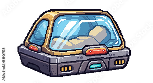 Futuristic Cryogenic Pod with Human Inside.