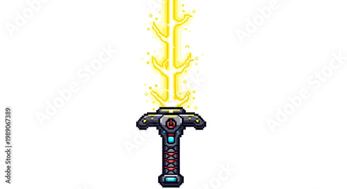 Futuristic Energy Sword with Glowing Yellow Blade.