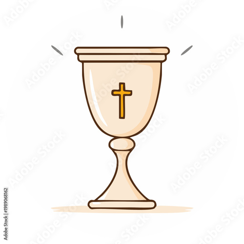 Holy Chalice with Christian Cross Symbol
