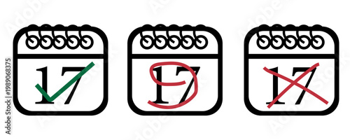 Koleksi ikon kalender dengan desain penandaan yang digambarkan tangan. Ikon kalender bervektorisasi datar dengan hari tertentu yang ditandai, hari ke 31.