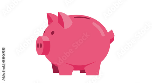 Pink Piggy Bank Savings.