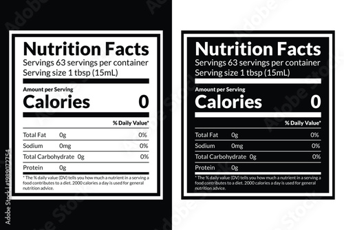 apple cider vinegar nutrition facts label for food packaging