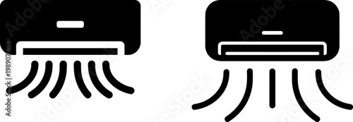 Comparison of two different air conditioning vent designs with airflow patterns