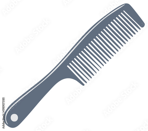 Classic gray hair comb vector illustration for styling and grooming