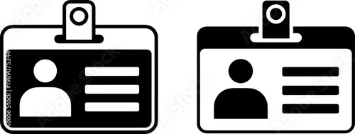 Comparison of two different identification badge designs with clip attachments
