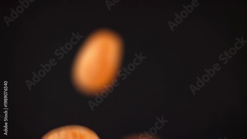 orange drop on black background