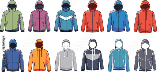 Collection of diverse trees with various foliage and seasons on white background