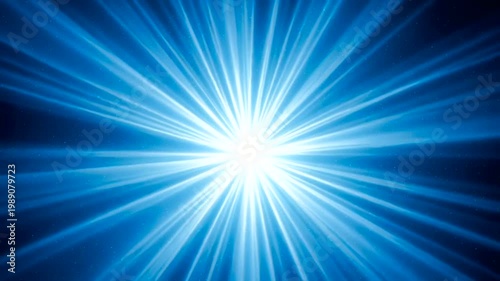 Bright Light Blue Rays Burst Effect.