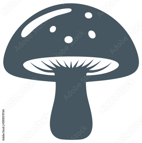 Isolated Mushroom Icon with Spots, Vector Illustration of Fungus, Forest Food