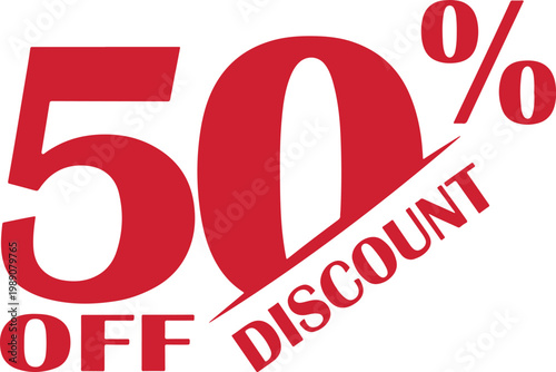 50 percent off discount sign on transparent background