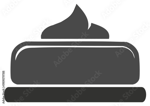Simple gray poop icon illustration on a white background