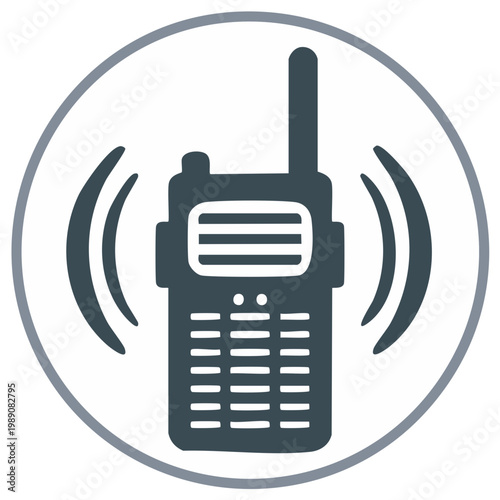 Two way radio communication signal icon