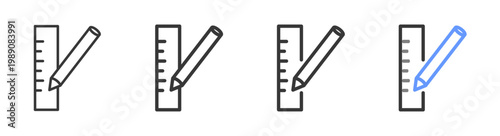 The Ultimate measure Styles with Variations Line of icon set vector illustration