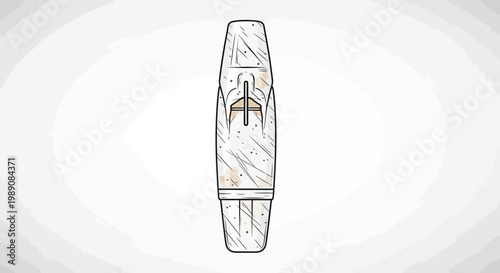 Vintage woodwind instrument mouthpiece sketch