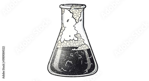 Cracked Flask with Dark Liquid
