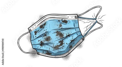 Dirty Disposable Face Mask