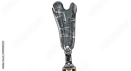 Prosthetic Leg on White Background