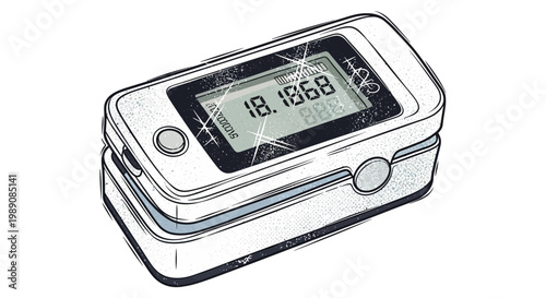 Pulse Oximeter Illustration - Health Monitoring Device