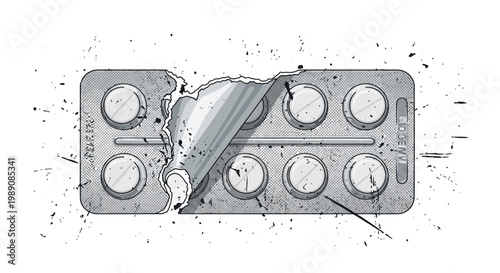 Torn Blister Pack of Pills