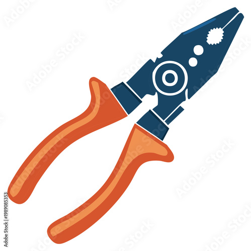 Isolated Vector Illustration of Pliers, Cutters, and Hand Tools