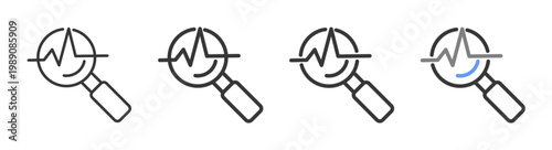 The Ultimate analyze Styles with Variations Line of icon set vector illustration