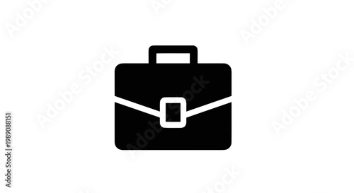 black briefcase isolated on white