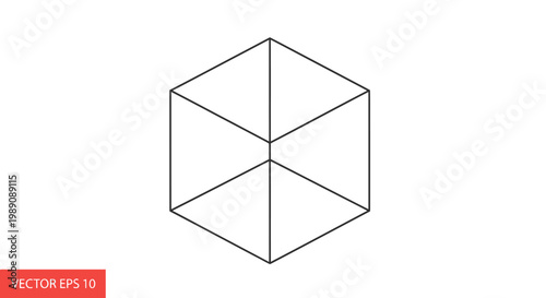 Geometric 3D cube vector illustration.
