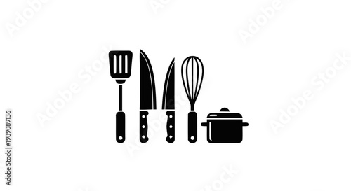 set of kitchen utensils