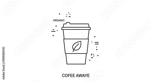 A line drawing of a coffee cup.