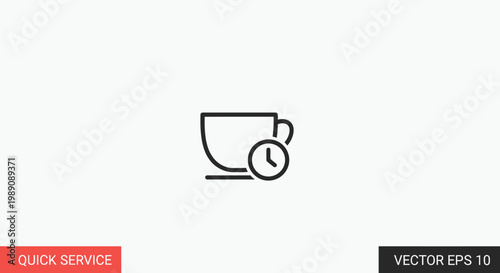 Quick service coffee cup icon.