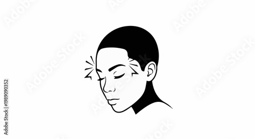 A striking minimalist black and white portrait of a person experiencing stress