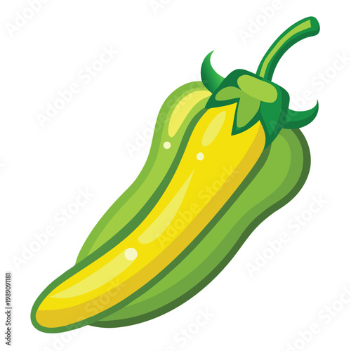 Obraz na płótnie Pepperoncini Mild Chili Pepper Vector Illustration