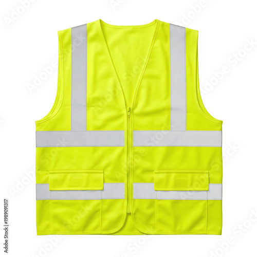 High Visibility Safety Vest with Reflective Strips for Workplace Safety.