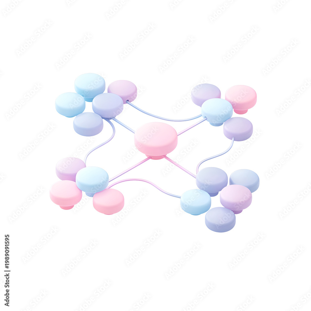 Fototapeta premium Colorful Molecular Structure Model for Scientific Illustration.