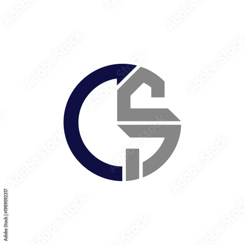 Modern GS Monogram Logo Circle Emblem for Corporate Real Estate, Construction and Business Branding.