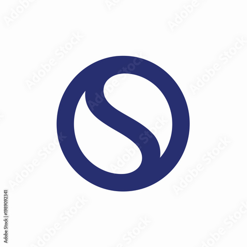 Initials Monogram CS SC Surat Edaran Yin Yang desain logo.