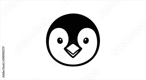 Cute Penguin Face Illustration For Wildlife And Nature Lovers